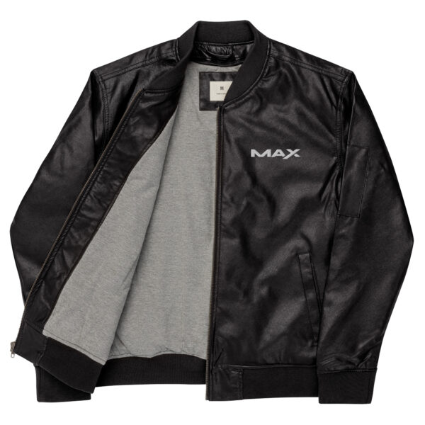 MAX Modern Leather Bomber Jacket (Black or Brown) - Image 6