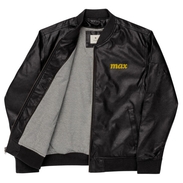 MAX Classic Leather Bomber Jacket (Black or Brown) - Image 6