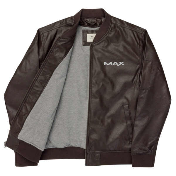 MAX Modern Leather Bomber Jacket (Black or Brown) - Image 9
