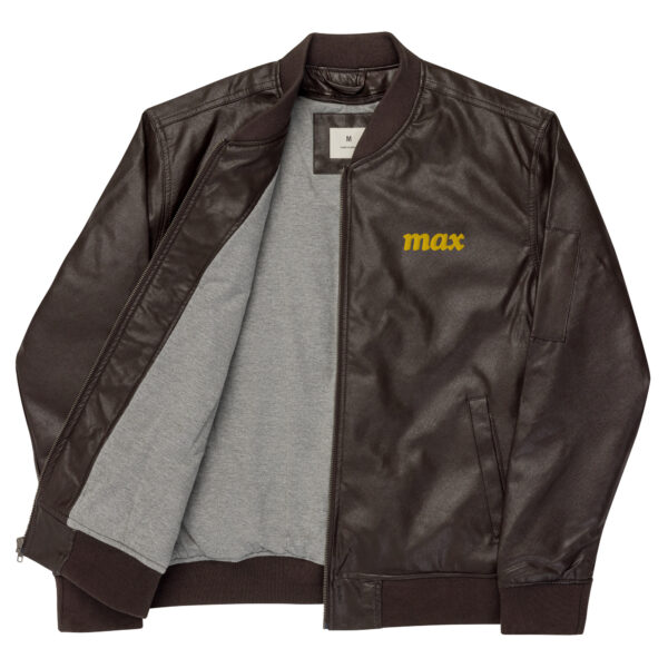 MAX Classic Leather Bomber Jacket (Black or Brown) - Image 9