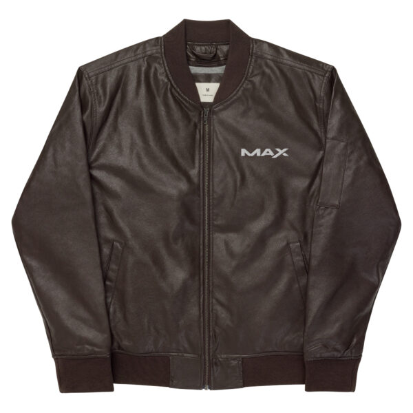 MAX Modern Leather Bomber Jacket (Black or Brown) - Image 8