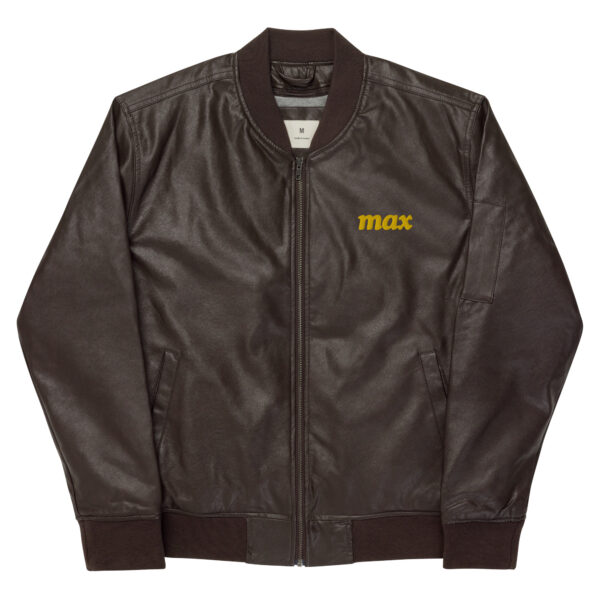 MAX Classic Leather Bomber Jacket (Black or Brown) - Image 8